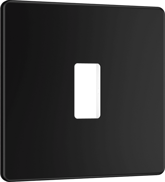 BG Nexus Screwless Flatplate Matt Black 1 module front plate - MFFB1-01