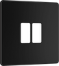 BG Nexus Screwless Flatplate Matt Black 2 module front plate - MFFB2-01