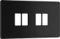 BG Nexus Screwless Flatplate Matt Black 4 module front plate - MFFB4-01