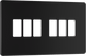 BG Nexus Screwless Flatplate Matt Black 6 module front plate - MFFB6-01