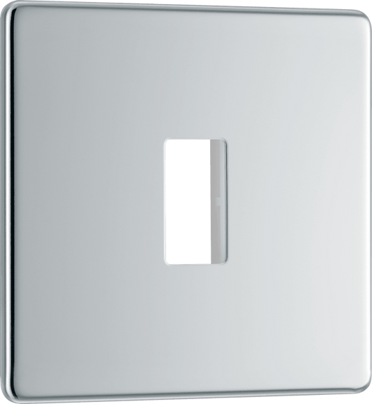 BG Nexus Screwless Flatplate Polished Chrome 1 module front plate - MFPC1-01