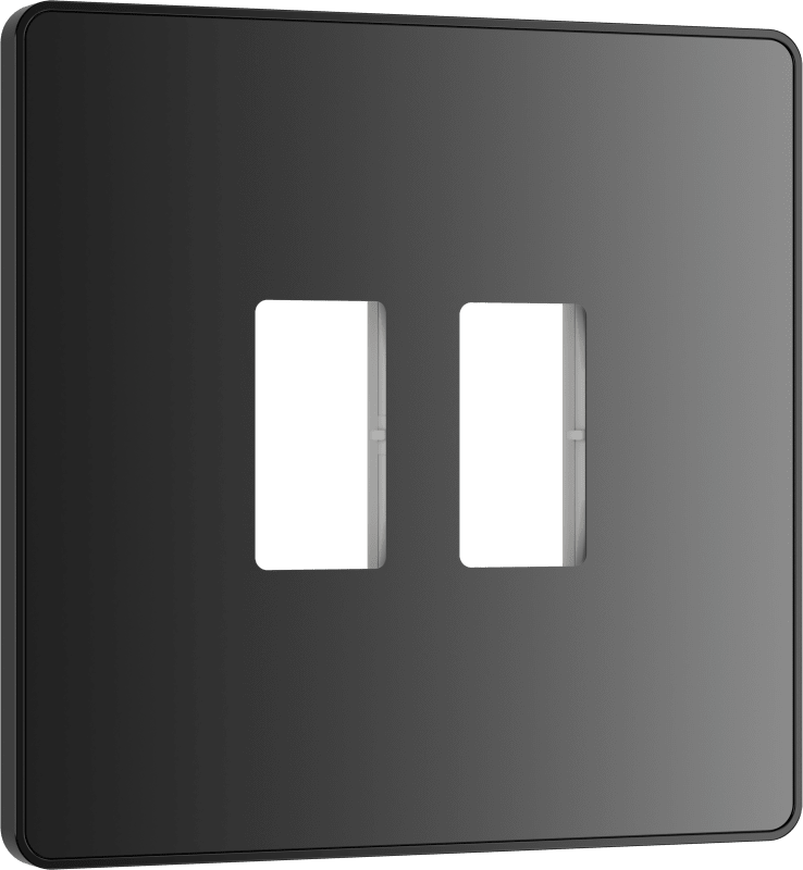 BG Evolve Black Chrome 2 module front plate - MPCDBC2B-01