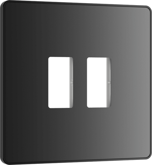 BG Evolve Black Chrome 2 module front plate - MPCDBC2B-01