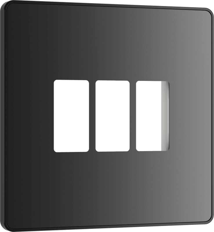 BG Evolve Black Chrome 3 module front plate - MPCDBC3B-01
