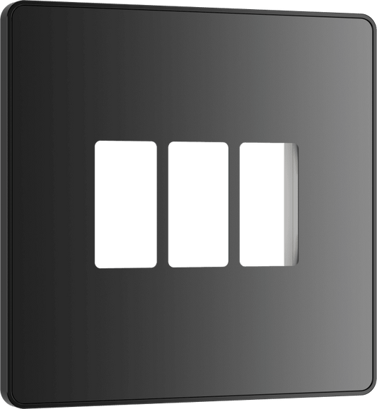 BG Evolve Black Chrome 3 module front plate - MPCDBC3B-01