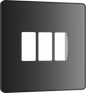BG Evolve Black Chrome 3 module front plate - MPCDBC3B-01