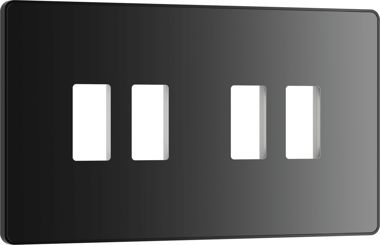 BG Evolve Black Chrome 4 module front plate - MPCDBC4B-01