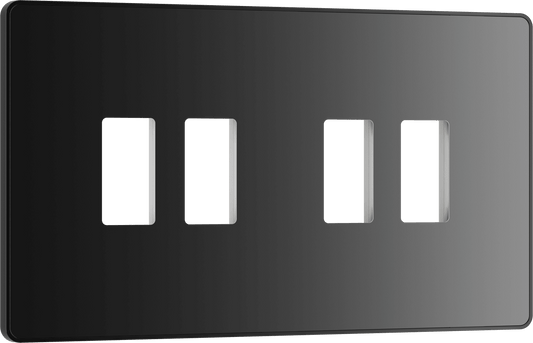 BG Evolve Black Chrome 4 module front plate - MPCDBC4B-01