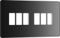 BG Evolve Black Chrome 6 module front plate - MPCDBC6B-01