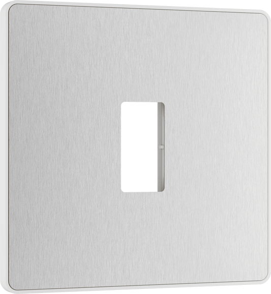 BG Evolve Brushed Steel 1 module front plate - MPCDBS1W-01