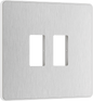 BG Evolve Brushed Steel 2 module front plate - MPCDBS2W-01