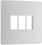 BG Evolve Brushed Steel 3 module front plate - MPCDBS3W-01