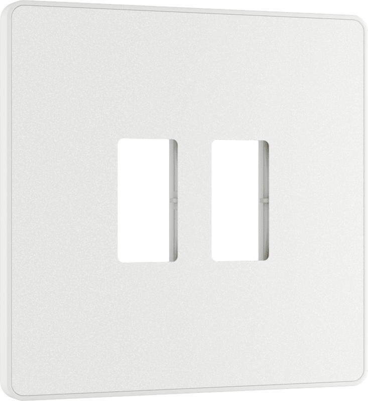 BG Evolve Pearlescent White 2 module front plate - MPCDCL2W-01