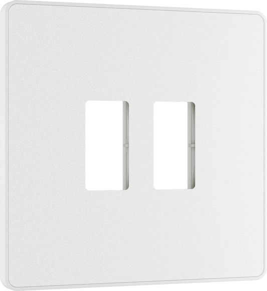 BG Evolve Pearlescent White 2 module front plate - MPCDCL2W-01