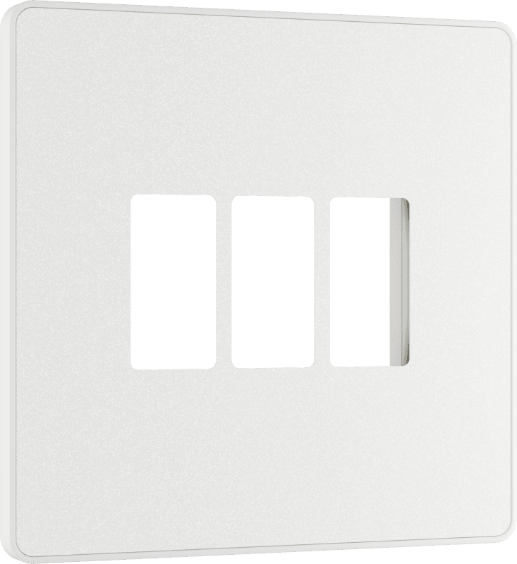 BG Evolve Pearlescent White 3 module front plate - MPCDCL3W-01