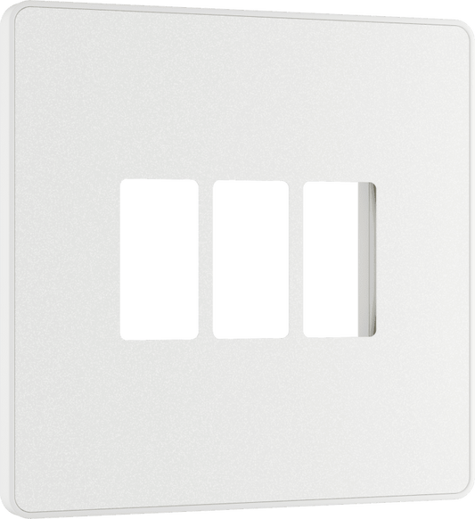 BG Evolve Pearlescent White 3 module front plate - MPCDCL3W-01