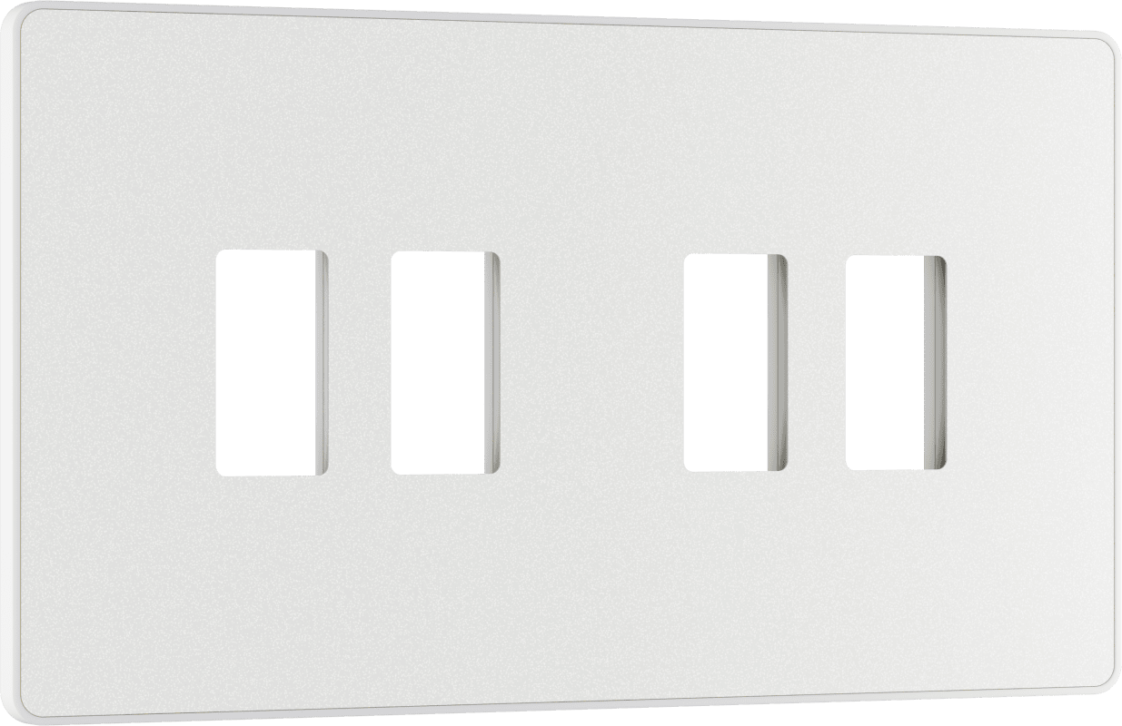 BG Evolve Pearlescent White 4 module front plate - MPCDCL4W-01