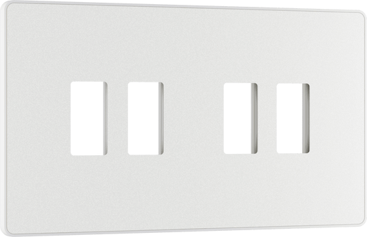 BG Evolve Pearlescent White 4 module front plate - MPCDCL4W-01
