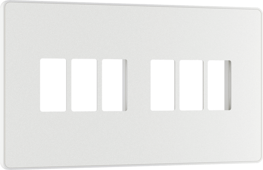 BG Evolve Pearlescent White 6 module front plate - MPCDCL6W-01