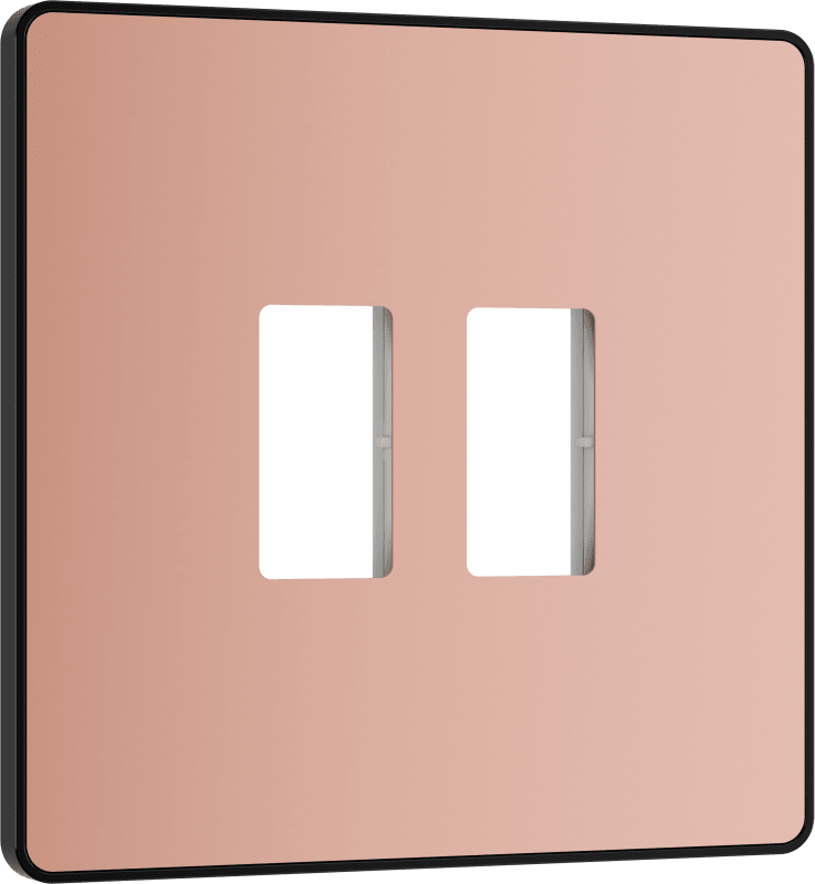 BG Evolve Polished Copper 2 module front plate - MPCDCP2B-01