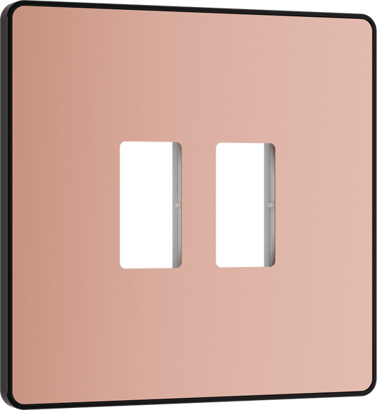 BG Evolve Polished Copper 2 module front plate - MPCDCP2B-01