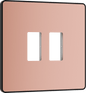 BG Evolve Polished Copper 2 module front plate - MPCDCP2B-01