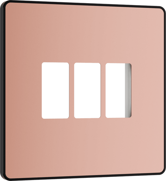 BG Evolve Polished Copper 3 module front plate - MPCDCP3B-01