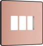 BG Evolve Polished Copper 3 module front plate - MPCDCP3B-01