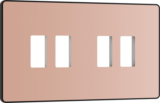 BG Evolve Polished Copper 4 module front plate - MPCDCP4B-01