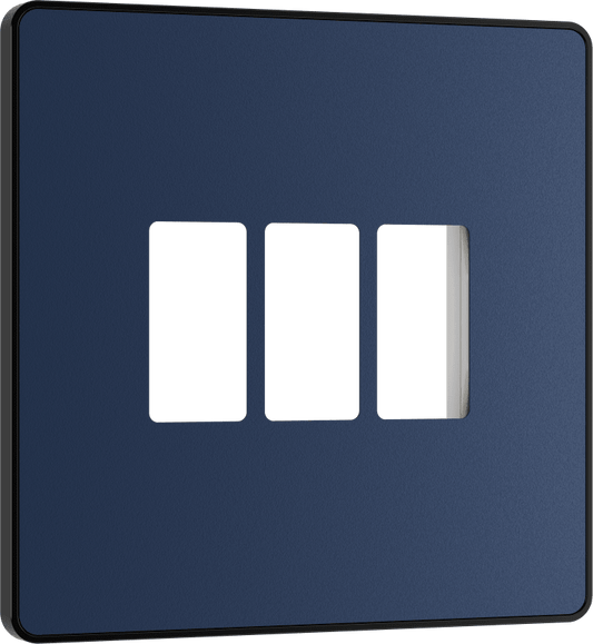 BG Evolve Matt Blue 3 module front plate - MPCDDB3B-01