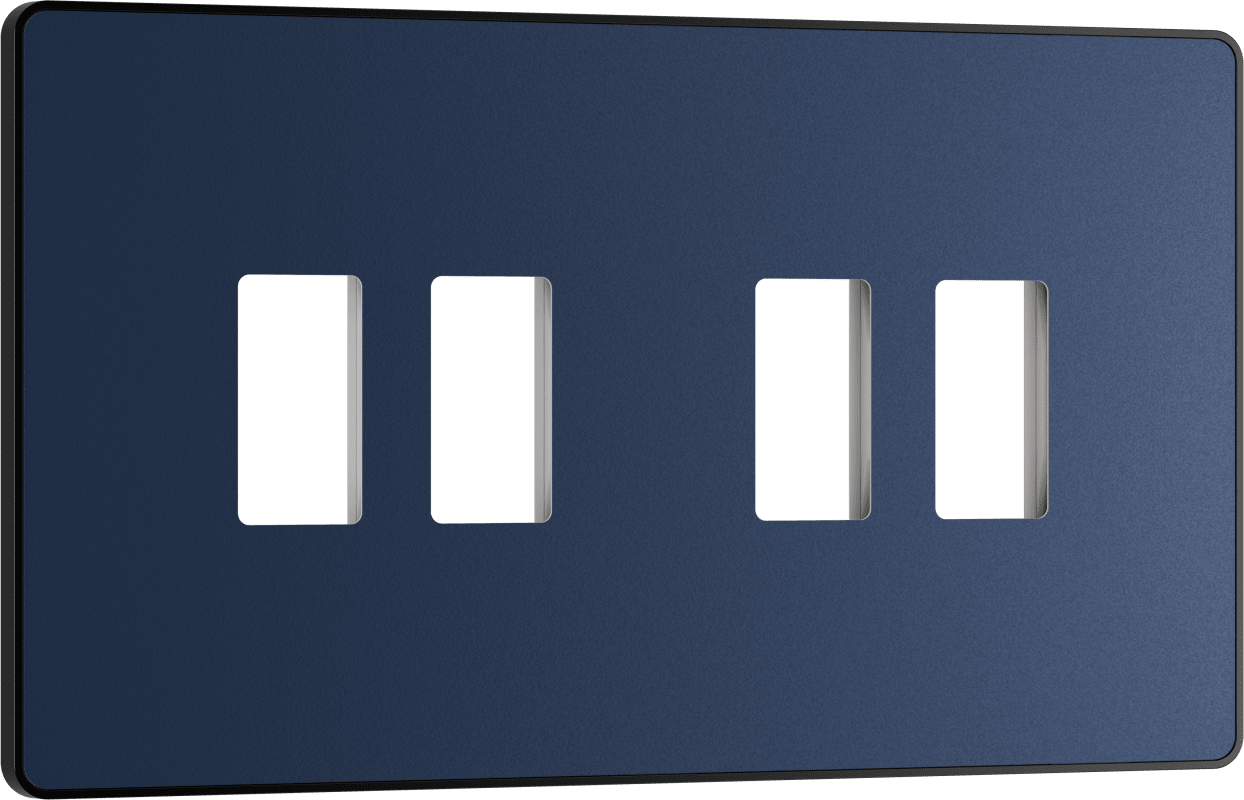BG Evolve Matt Blue 4 module front plate - MPCDDB4B-01