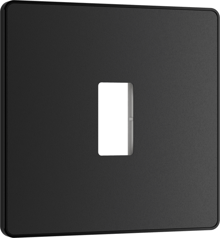 BG Evolve Matt Black 1 module front plate - MPCDMB1B-01