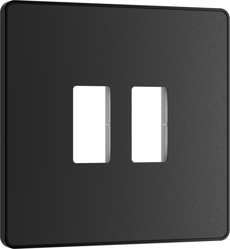 BG Evolve Matt Black 2 module front plate - MPCDMB2B-01