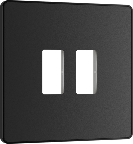 BG Evolve Matt Black 2 module front plate - MPCDMB2B-01