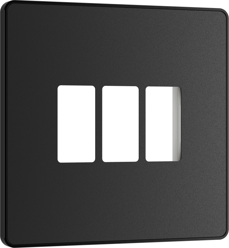 BG Evolve Matt Black 3 module front plate - MPCDMB3B-01