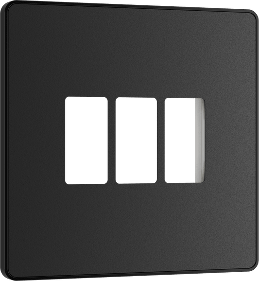 BG Evolve Matt Black 3 module front plate - MPCDMB3B-01