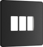 BG Evolve Matt Black 3 module front plate - MPCDMB3B-01