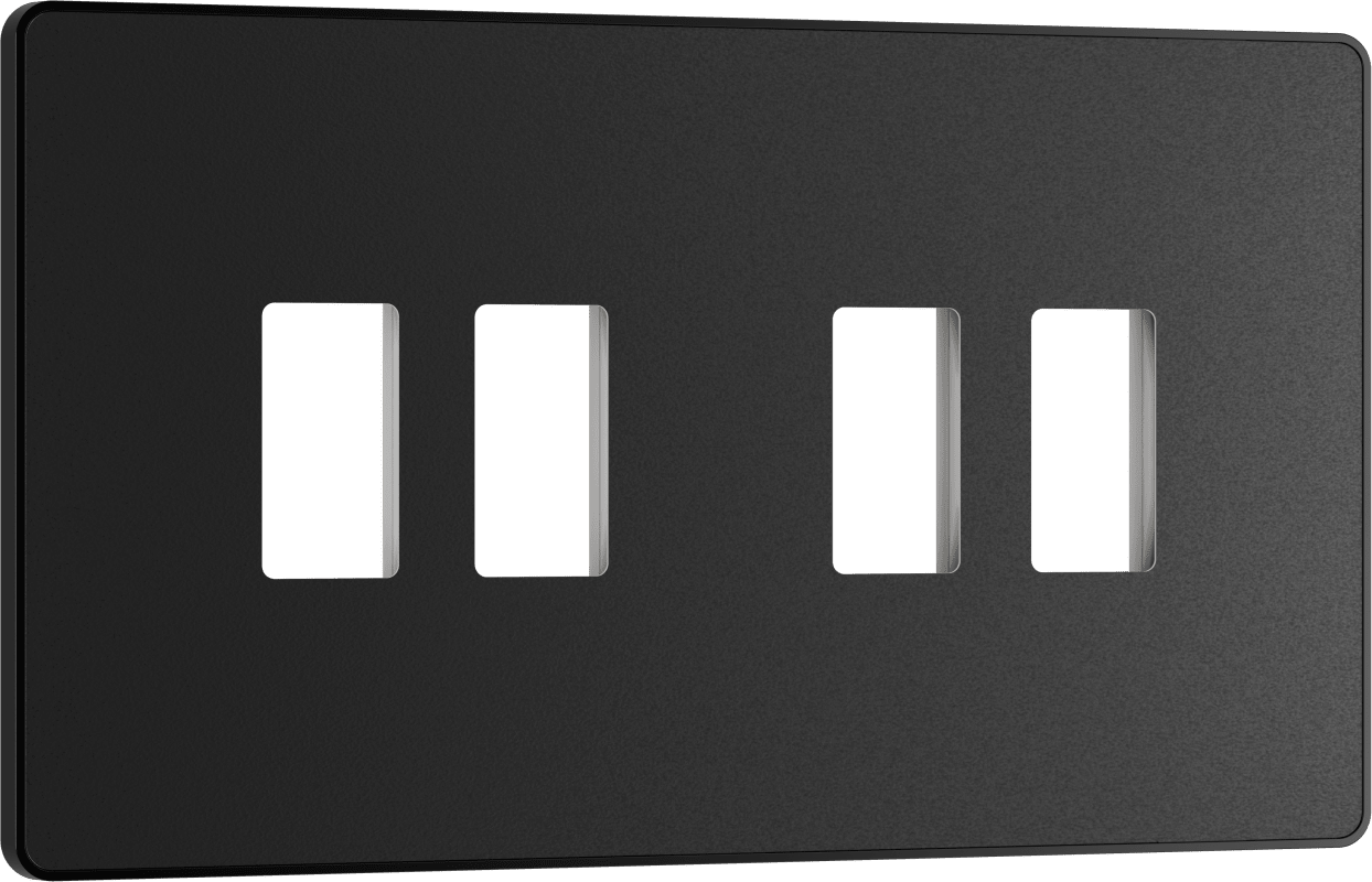 BG Evolve Matt Black 4 module front plate - MPCDMB4B-01