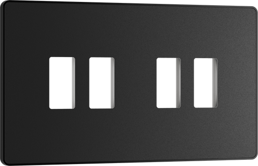 BG Evolve Matt Black 4 module front plate - MPCDMB4B-01