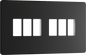 BG Evolve Matt Black 6 module front plate - MPCDMB6B-01