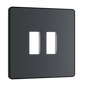 BG Evolve Matt Grey 2 module front plate - MPCDMG2B-01