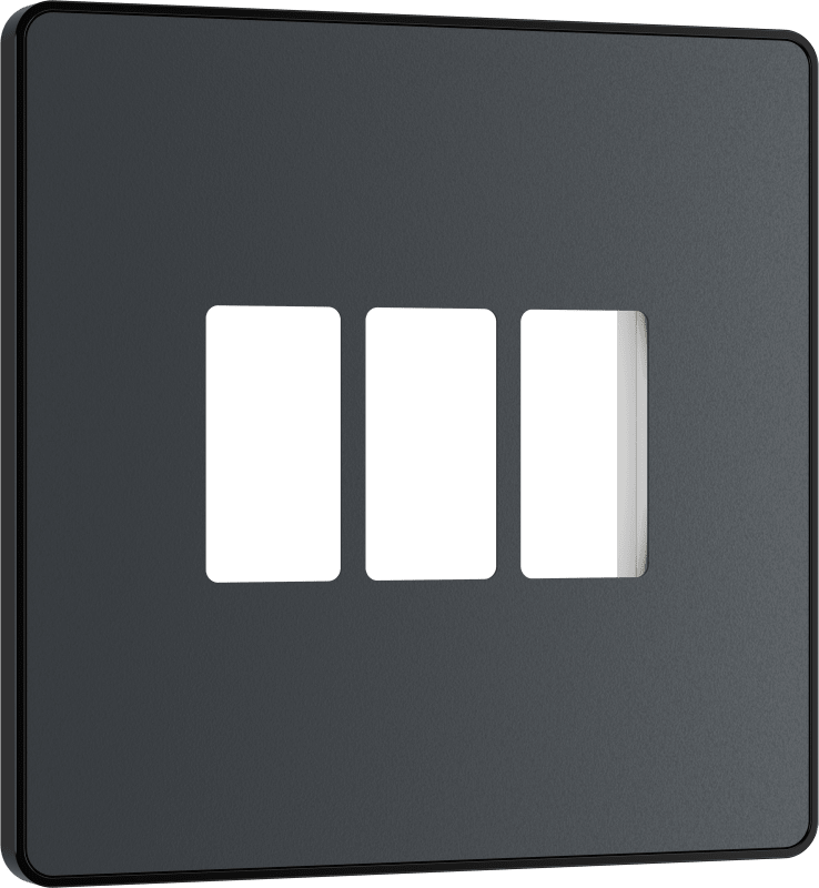 BG Evolve Matt Grey 3 module front plate - MPCDMG3B-01