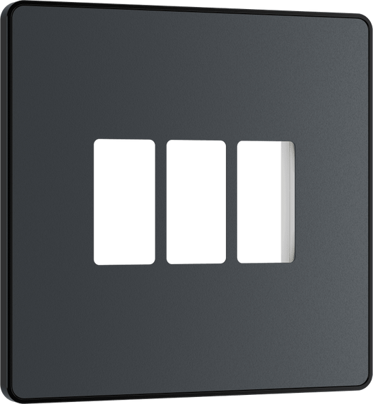 BG Evolve Matt Grey 3 module front plate - MPCDMG3B-01