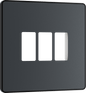 BG Evolve Matt Grey 3 module front plate - MPCDMG3B-01