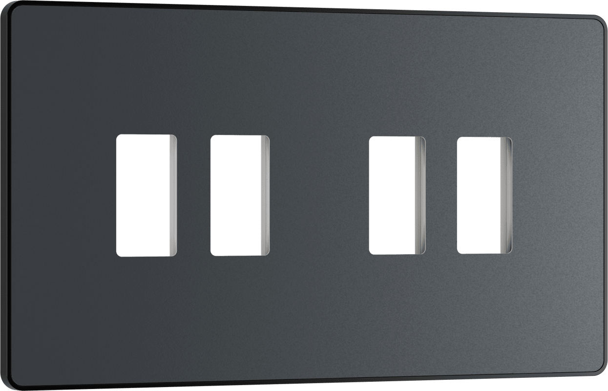 BG Evolve Matt Grey 4 module front plate - MPCDMG4B-01