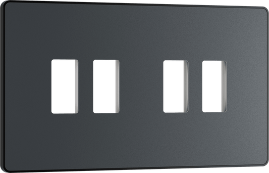 BG Evolve Matt Grey 4 module front plate - MPCDMG4B-01
