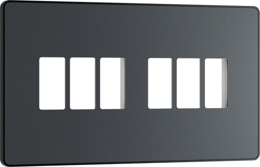 BG Evolve Matt Grey 6 module front plate - MPCDMG6B-01