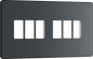 BG Evolve Matt Grey 6 module front plate - MPCDMG6B-01