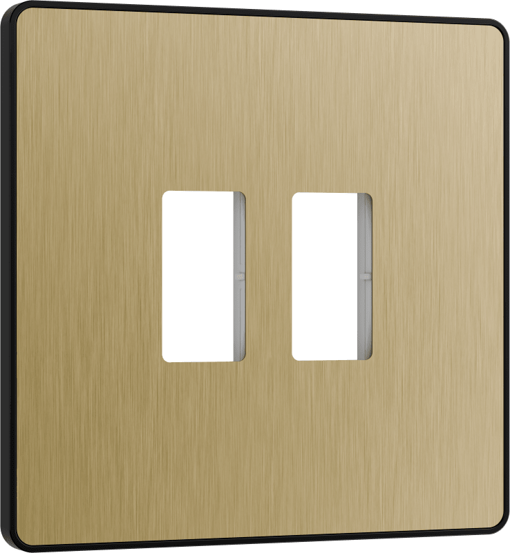 BG Evolve Satin Brass 2 module front plate - MPCDSB2B-01