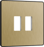 BG Evolve Satin Brass 2 module front plate - MPCDSB2B-01